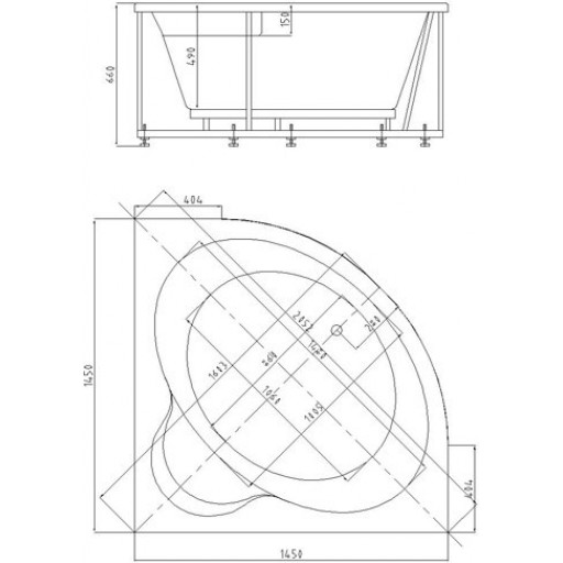 Ванна акриловая Aquatek Ума белая 145x145 см UMA145-0000001